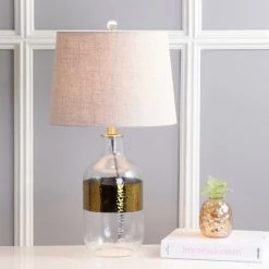 JONATHAN Y 25.5" Stevens Glass Table Lamp Clear (Includes LED Light Bulb) - JONATHAN Y