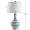 JONATHAN Y 30.5" Ceramic/Metal Tucker Striped Table Lamp (Includes LED Light Bulb) - JONATHAN Y Blue -Loca Table Lamps Store unnamed file 2992