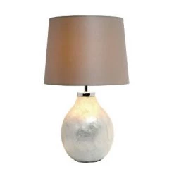 1-Light Table Lamp with Fabric Shade White - Simple Designs