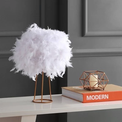 JONATHAN Y 16" Metal Stork Feather Table Lamp (Includes LED Light Bulb) White - JONATHAN Y 4 JONATHAN Y 16" Metal Stork Feather Table Lamp (Includes LED Light Bulb) White - JONATHAN Y - Image 2
