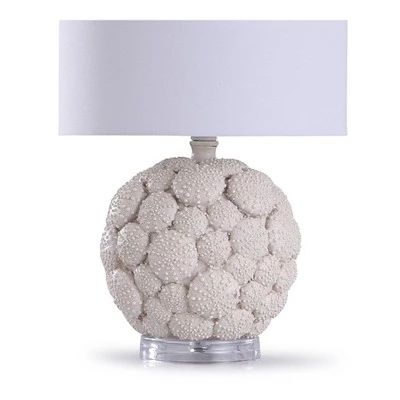 Aibion Carved Urchin Lamp with Acrylic Base Drum Shade Cream - StyleCraft 3 Aibion Carved Urchin Lamp with Acrylic Base Drum Shade Cream - StyleCraft
