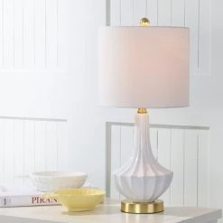 JONATHAN Y 21.5" Ceramic Parker Mini Table Lamp (Includes LED Light Bulb) White - JONATHAN Y