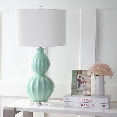 JONATHAN Y 28" Glass Faye Table Lamp (Includes LED Light Bulb) Green - JONATHAN Y 4 JONATHAN Y 28" Glass Faye Table Lamp (Includes LED Light Bulb) Green - JONATHAN Y - Image 2