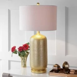 JONATHAN Y 30" Sophia Resin Table Lamp (Includes LED Light Bulb) Gold - JONATHAN Y