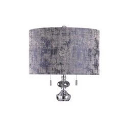 Loca Table Lamps Store 25 Zilar Mirror Glass Table Lamp with Faceted Crystal Drum Shade Chrome - StyleCraft