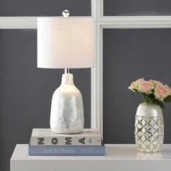JONATHAN Y 21" Lucille Seashell Table Lamp (Includes LED Light Bulb) Pearl White - JONATHAN Y