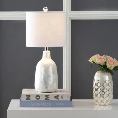 JONATHAN Y 21" Lucille Seashell Table Lamp (Includes LED Light Bulb) Pearl White - JONATHAN Y 3 JONATHAN Y 21" Lucille Seashell Table Lamp (Includes LED Light Bulb) Pearl White - JONATHAN Y