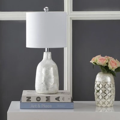 JONATHAN Y 21" Lucille Seashell Table Lamp (Includes LED Light Bulb) Pearl White - JONATHAN Y 4 JONATHAN Y 21" Lucille Seashell Table Lamp (Includes LED Light Bulb) Pearl White - JONATHAN Y - Image 2