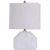 Canvey Geometric Embossed Pattern Octagon Table Lamp with Acrylic Detail Rectangle Shade White - StyleCraft -Loca Table Lamps Store unnamed file 3162