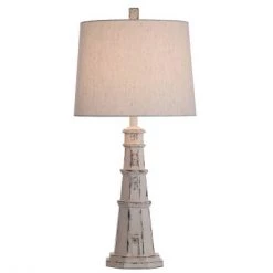 Berwyn Light House Table Lamp with Tapered Drum Shade White - StyleCraft