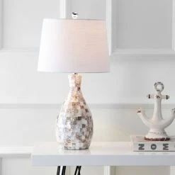 JONATHAN Y 26.5" Verna Seashell Table Lamp (Includes LED Light Bulb) Beige - JONATHAN Y
