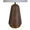 Round Faux Wood Table Lamp with Hammered Base Brass/Brown - StyleCraft -Loca Table Lamps Store unnamed file 3222