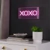 JONATHAN Y 11.75" XOXO Contemporary Glam Acrylic Box Pendant (Includes LED Light Bulb) Neon Pink - JONATHAN Y -Loca Table Lamps Store unnamed file 3263
