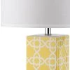(Set of 2) 27" Quatrefoil Table Lamp Yellow (Includes CFL Light Bulb) - Safavieh -Loca Table Lamps Store unnamed file 3272