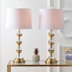 JONATHAN Y 27.5" (Set of 2) Avery Crystal Table Lamp (Includes LED Light Bulb) - JONATHAN Y