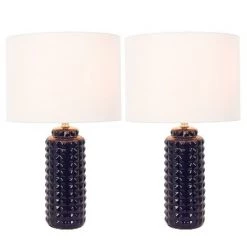 24" (Set of 2) Felix Table Lamps Blue (Includes LED Light Bulb) - Decor Therapy