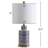 JONATHAN Y 23.5" Ceramic/Metal Diana Ginger Jar Table Lamp (Includes LED Light Bulb) Blue - JONATHAN Y -Loca Table Lamps Store unnamed file 3377