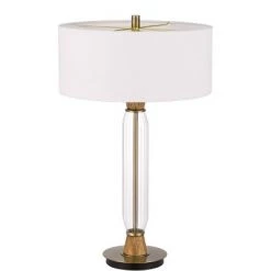 30" Wood/Glass Contemporary Table Lamp Clear/Light Oak - Cal Lighting