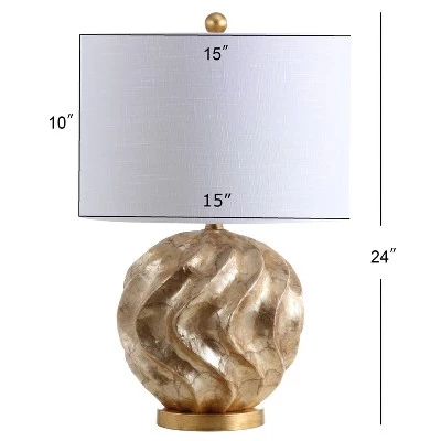 JONATHAN Y 24" Versailles Sphere Sea Shell Table Lamp (Includes LED Light Bulb) Gold - JONATHAN Y 5 JONATHAN Y 24" Versailles Sphere Sea Shell Table Lamp (Includes LED Light Bulb) Gold - JONATHAN Y - Image 3