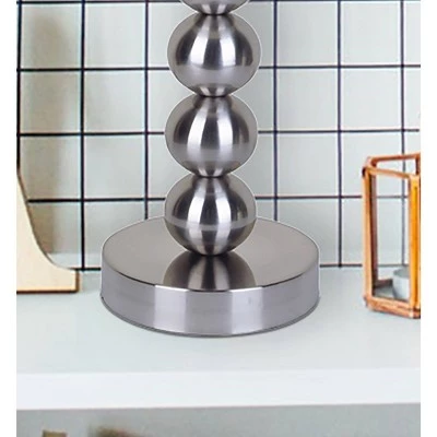 29" Modern Metal Table Lamp with Unique Base Silver - Ore International 4 29" Modern Metal Table Lamp with Unique Base Silver - Ore International - Image 2