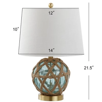 JONATHAN Y 21.5" Glass/Rope Andrews Table Lamp (Includes LED Light Bulb) Blue - JONATHAN Y 5 JONATHAN Y 21.5" Glass/Rope Andrews Table Lamp (Includes LED Light Bulb) Blue - JONATHAN Y - Image 3