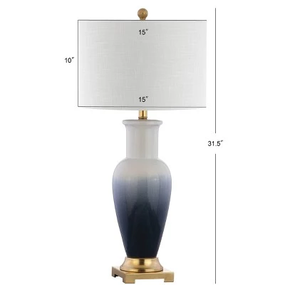 JONATHAN Y 31.5" Ceramic Dip Dye Table Lamp (Includes Energy Efficient Light Bulb) - JONATHAN Y Blue 4 JONATHAN Y 31.5" Ceramic Dip Dye Table Lamp (Includes Energy Efficient Light Bulb) - JONATHAN Y Blue - Image 2