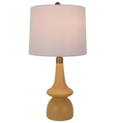 26" Carlita Table Lamp Natural Wood - Decor Therapy