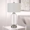 34" Sycamore Glass Table Lamp with Drum Shade Brushed Steel - Cal Lighting -Loca Table Lamps Store unnamed file 3493