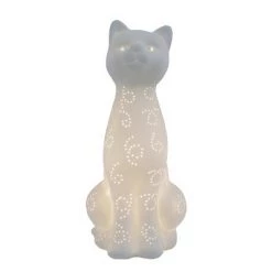 Porcelain Kitty Cat Shaped Animal Light Table Lamp White - Simple Designs