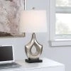Contemporary Moulded Table Lamp with Hammered Hollow Center and Base Black/Silver - StyleCraft -Loca Table Lamps Store unnamed file 3585
