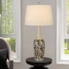 30" Paxton Ceramic Table Lamp with Taper Drum Hardback Fabric Shade Pearl - Cal Lighting -Loca Table Lamps Store unnamed file 3624