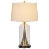 28.5" Camargo Glass and Metal Table Lamp and Drum Shade Antique Brass - Cal Lighting -Loca Table Lamps Store unnamed file 3652