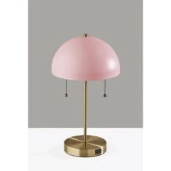 Bowie Antique Brass Table Lamp Light Pink - Adesso