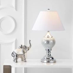 JONATHAN Y 27" Louise Mirrored Table Lamp (Includes LED Light Bulb) Silver - JONATHAN Y