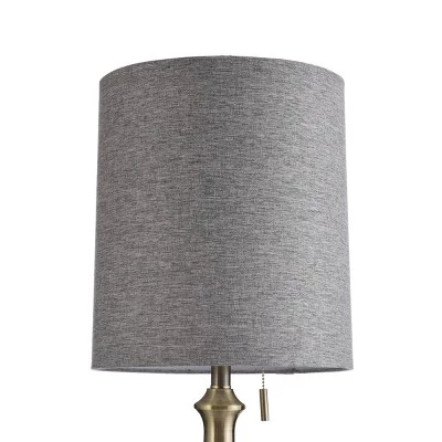 Slim Satin Table Lamp with Cement Base Gray - StyleCraft 4 Slim Satin Table Lamp with Cement Base Gray - StyleCraft - Image 2