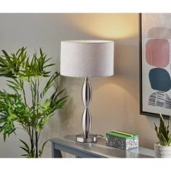 Lance Table Lamp Brushed Steel - Adesso