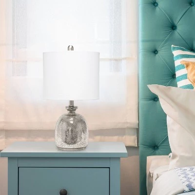 Mercury Hammered Glass Jar Table Lamp with Linen Shade Silver - Lalia Home 6 Mercury Hammered Glass Jar Table Lamp with Linen Shade Silver - Lalia Home - Image 4