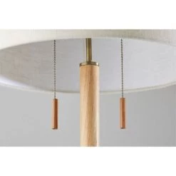 Madeline Table Lamp Natural Rubberwood Antique Brass - Adesso