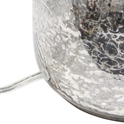 Mercury Hammered Glass Jar Table Lamp with Linen Shade Silver - Lalia Home 8 Mercury Hammered Glass Jar Table Lamp with Linen Shade Silver - Lalia Home - Image 6