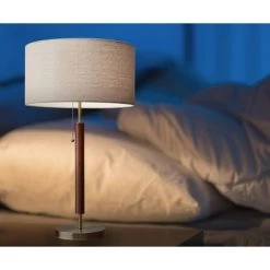 26.25" Hamilton Table Lamp Walnut - Adesso