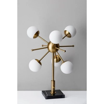 LED Doppler Table Lamp Antique Brass (Includes LED Light Bulb) - Adesso 5 LED Doppler Table Lamp Antique Brass (Includes LED Light Bulb) - Adesso - Image 3