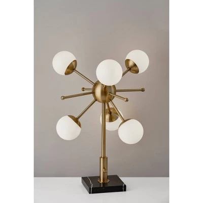 LED Doppler Table Lamp Antique Brass (Includes LED Light Bulb) - Adesso 6 LED Doppler Table Lamp Antique Brass (Includes LED Light Bulb) - Adesso - Image 4