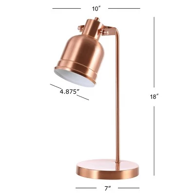 JONATHAN Y 18" Metal Edgar Task Lamp (Includes LED Light Bulb) Copper - JONATHAN Y 5 JONATHAN Y 18" Metal Edgar Task Lamp (Includes LED Light Bulb) Copper - JONATHAN Y - Image 3