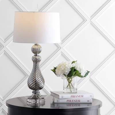JONATHAN Y 32" Crystal/Glass Murano Swir Table Lamp (Includes LED Light Bulb) Gray - Jonathan Y 3 JONATHAN Y 32" Crystal/Glass Murano Swir Table Lamp (Includes LED Light Bulb) Gray - Jonathan Y