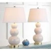 Set of 2 Pamela Triple Gourd Lamp (Includes LED Light Bulb) Light Gray - Safavieh -Loca Table Lamps Store unnamed file 4030