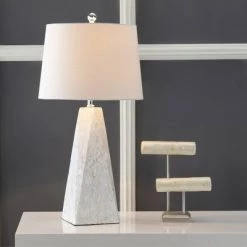 JONATHAN Y 28" Naeva Seashell Table Lamp (Includes LED Light Bulb) White - JONATHAN Y