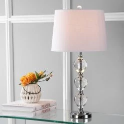 JONATHAN Y 27" Crystal Cole Table Lamp (Includes LED Light Bulb) Clear - Jonathan Y