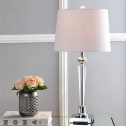 JONATHAN Y 28.25" Crystal Foster Table Lamp (Includes LED Light Bulb) Clear - Jonathan Y