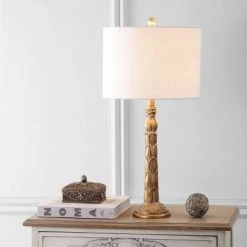 JONATHAN Y 28.7" Blanche Resin Table Lamp (Includes LED Light Bulb) Gold - JONATHAN Y