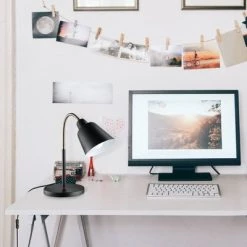 16" Gooseneck Forest Table Lamp with Inner Shade - Globe Electric Green